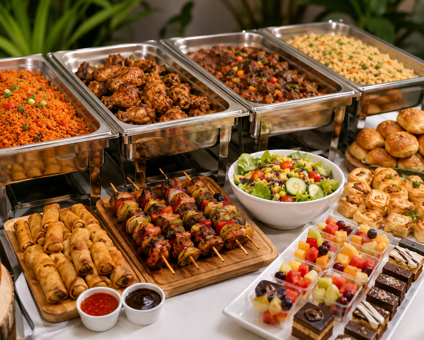 Catering spread for Shades Yummie catering